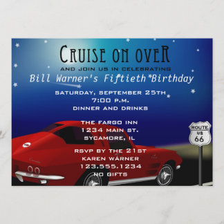 Invitation Croisière classique de voiture dessus au-dessus
