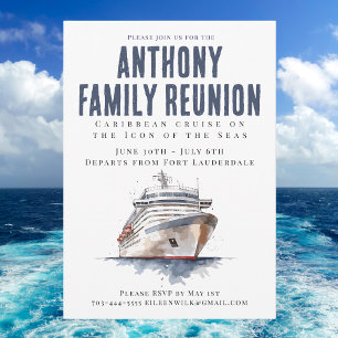 Invitation Croisière de vacances pour réunion de famille