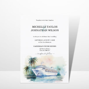 Invitation Croisière Destination Mariage Palm Trees Beach