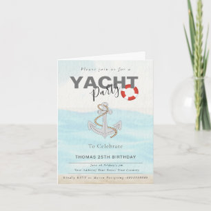 Invitation Croisière en yacht pour anniversaire