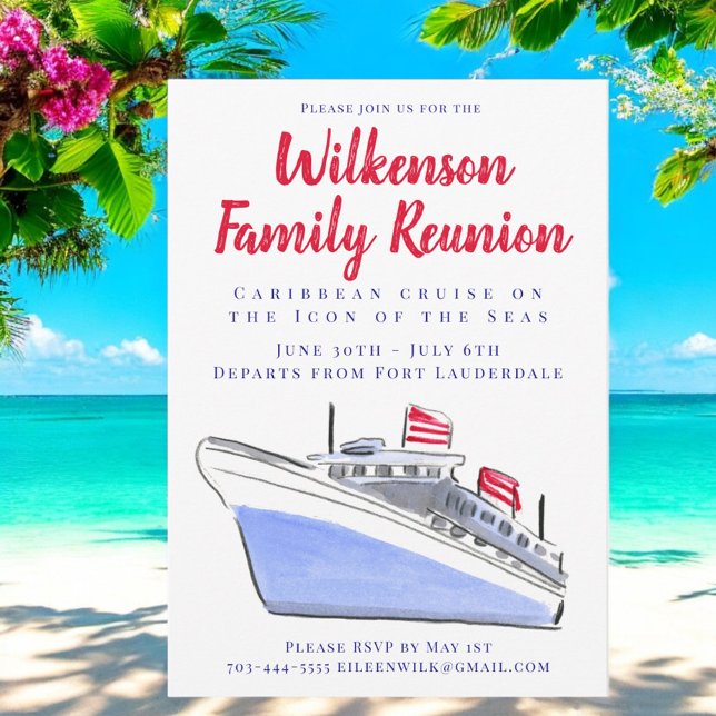 Invitation Croisière Famille Réunion Vacances au Paradis (Créateur téléchargé)