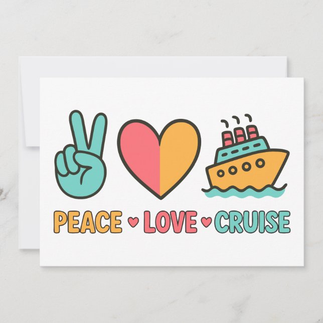 Invitation Croisière Vacances Paix Amour (Devant)