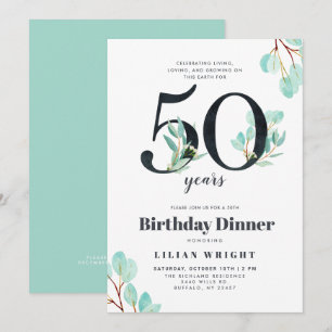 Invitation Croissance de 50 ans 50e anniversaire Botaniqu