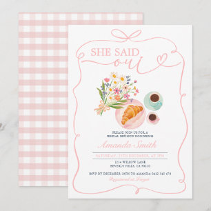 Invitation Croissant Elle a dit Oui Bridal Brunch Café