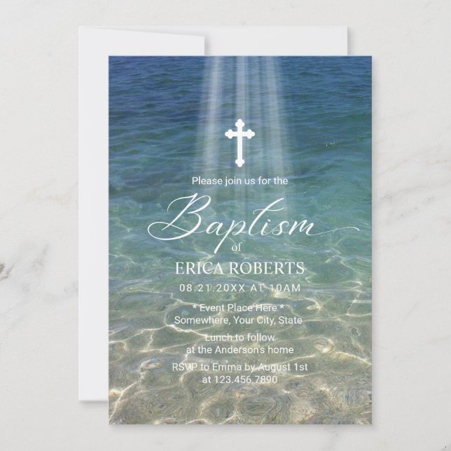 Invitation Croix baptiste à Holy Light Beach (Devant)