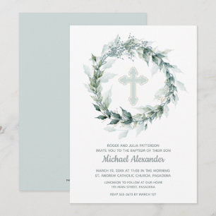 Invitation Croix Bleue Baptême