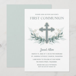 Invitation Croix Bleue Première communion