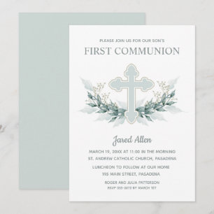 Invitation Croix Bleue Première communion