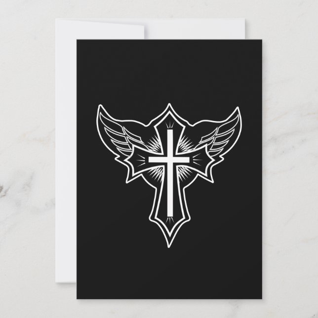 Invitation Croix chrétienne (Devant)