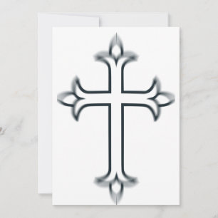 Invitation Croix Chrétienne Classique Art Minimaliste Fin
