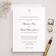 Croix Chrétienne MINIMALISTE Mariage Formel Église