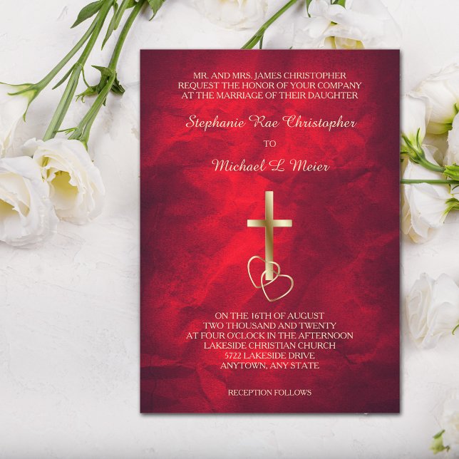 Invitation Croix chrétienne rouge (Créateur téléchargé)