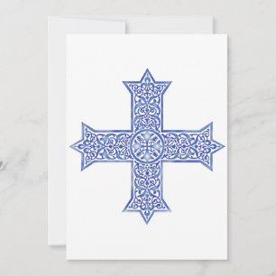 Invitation Croix copte d'art en Lapis Bleu Premium