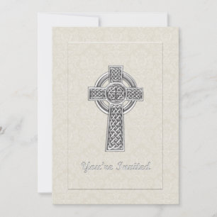 Invitation Croix d'argent sur les Damas d'ivoire Vous êtes in