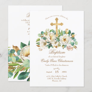 Invitation Croix d'or et baptême des fleurs