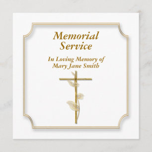 Invitation Croix d'or sur le mémorial blanc