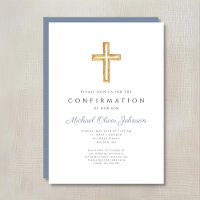 Croix en bois religieux bleu pour confirmation gar