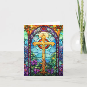 Invitation Croix en verre tendu