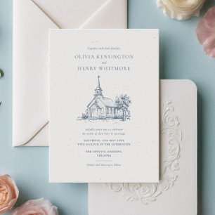 Invitation Croquis de lieu de culte minimaliste Mariage class