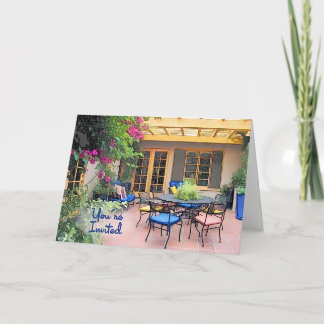 Invitation Croquis de patio de fresque d'Al vous êtes invités (Devant)