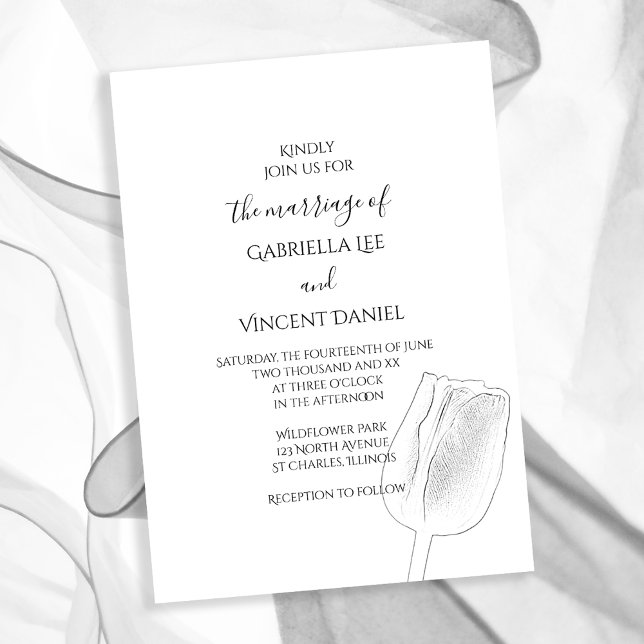 Invitation Croquis de Tulip Mariage de printemps (Créateur téléchargé)