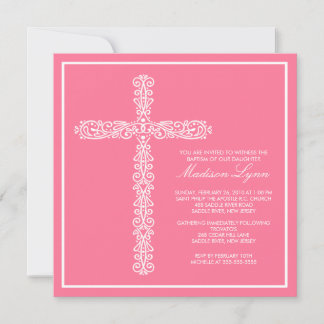 Invitation Cross Baptism Christening Girl'innovation Baptême