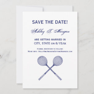 Invitation Crossed Squash Racquets Blue