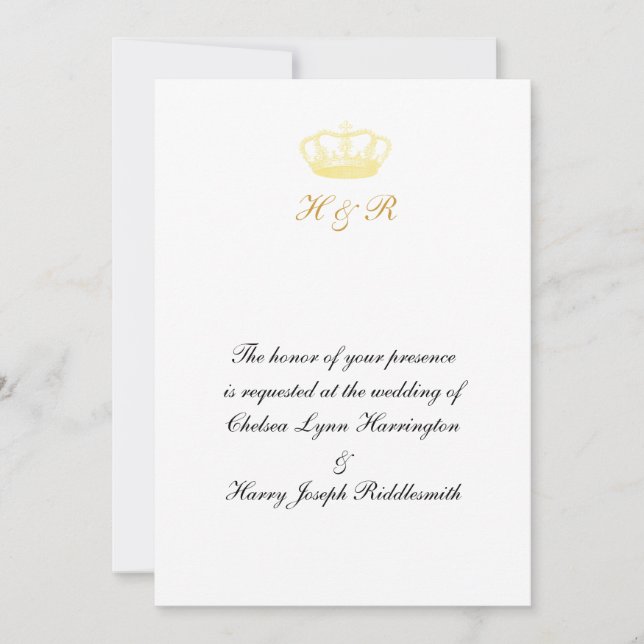 Invitation Crown Designs -  Or (Devant)