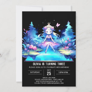 Invitation Crown Modern Princess Anniversaire