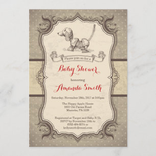 Invitation Cru d'invitation de baby shower de chien de jouet