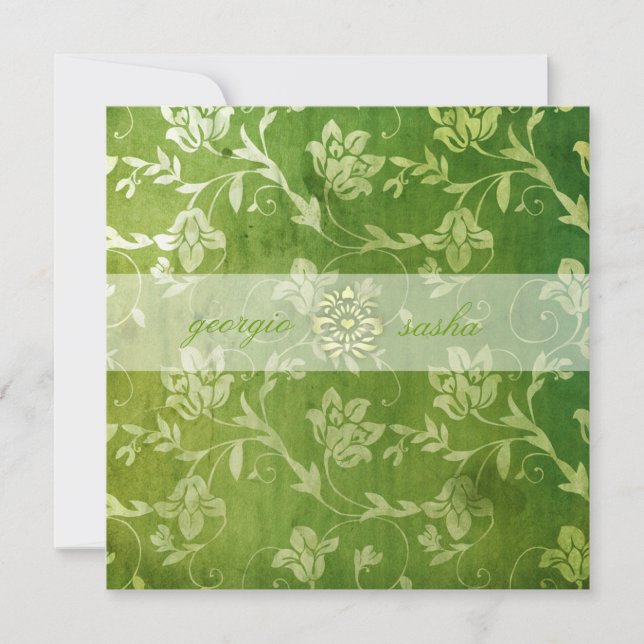 Invitation Cru floral vert magnifique de la CHROMATOGRAPHIE (Devant)