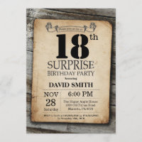 Cru rustique d'invitation d'anniversaire de