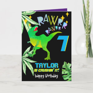 Invitation Crushing It DINOSAUR Anniversaire de enfant NEON R