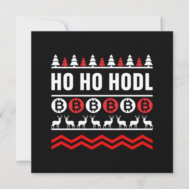 Invitation Crypto de Noël Ho Ho Hodl Bitcoin BTC Cadeau d'arg (Devant)
