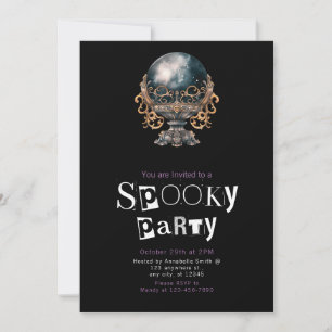 Invitation Crystal Ball Minimaliste Halloween Party
