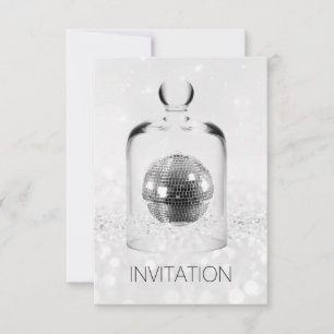 Invitation Crystal Globe Night Club Party Silver Grey Parties