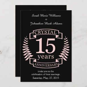 Invitation Crystal mariage anniversaire 15 ans