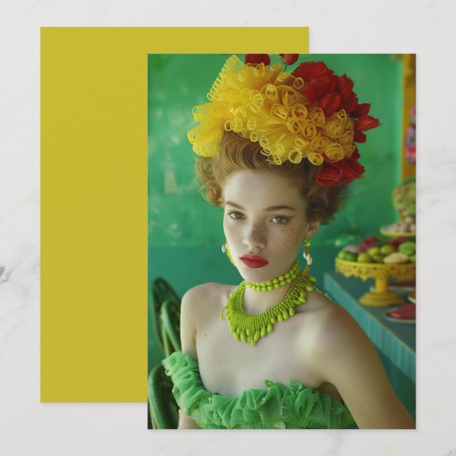 Invitation Cubana Verde Amarillo (Devant / Derrière)