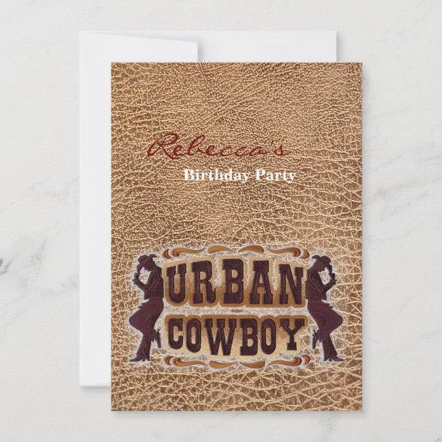 Invitation Cuir à outils occidental Urban Cowboy (Devant)