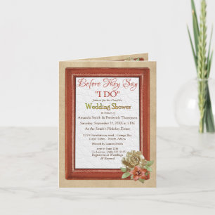 Invitation Cuir et daim Texture Art Couple Douche