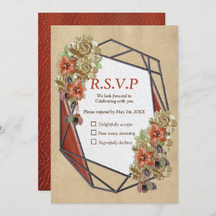 Invitation Cuir et daim Texture Art RSVP