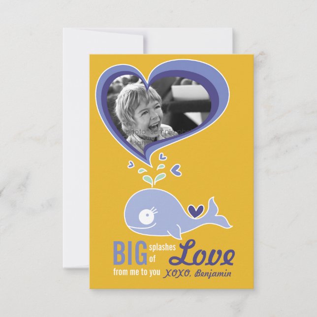Invitation Cuisine caricature Baleine Classe Saint-Valentin P (Devant)