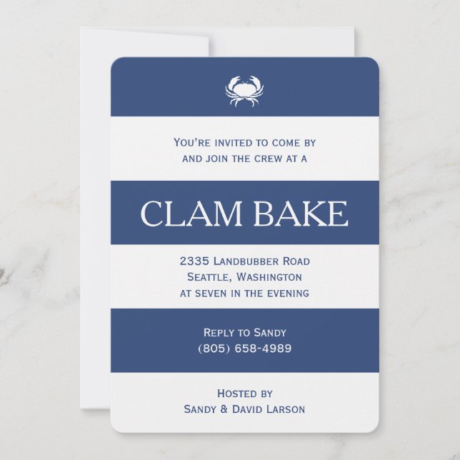 Invitation Cuisine de Clam (Devant)