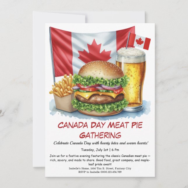 Invitation Cuisine jardin avec hamburgers et bières | Fête du (Devant)