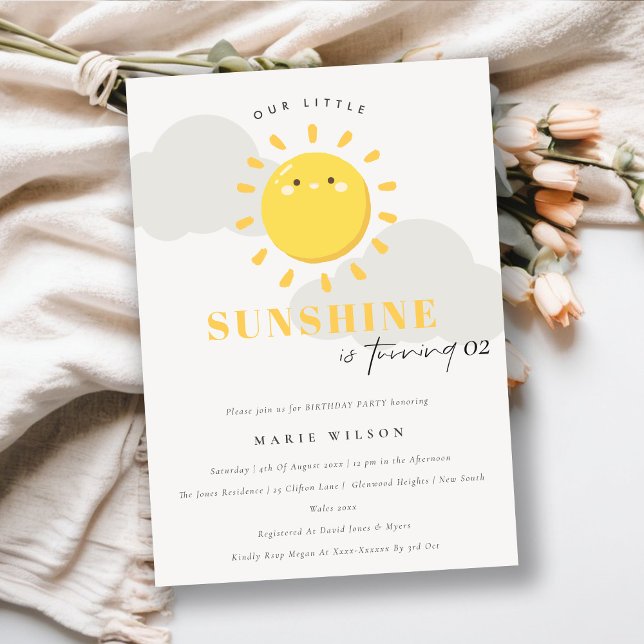 Invitation Cuisine Notre Petit Jaune Soleil N'Importe Quel Âg (Créateur téléchargé)