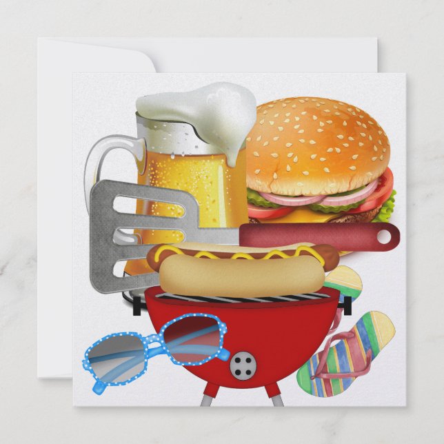 Invitation Cuisson barbecue - 4 juillet (Devant)