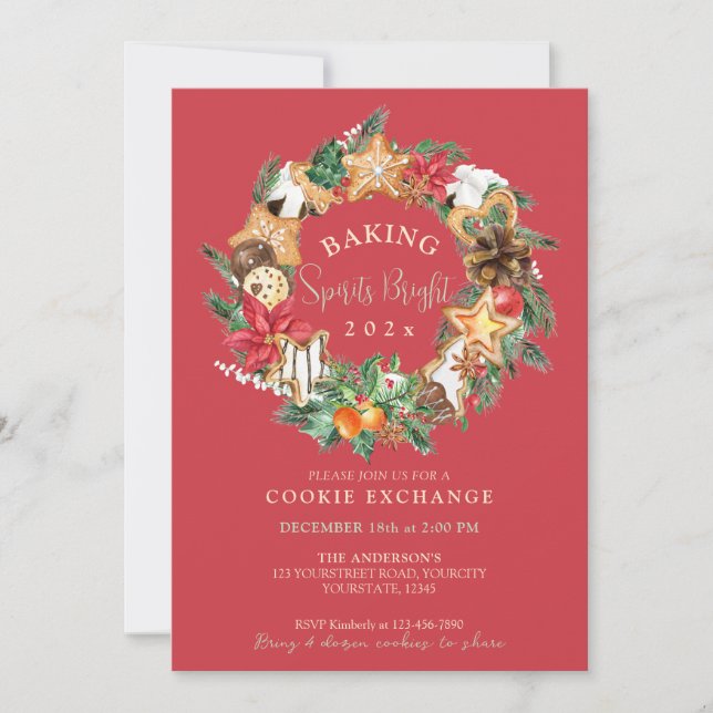 Invitation Cuit avec amour Pain d'épices Échange de biscuits (Devant)