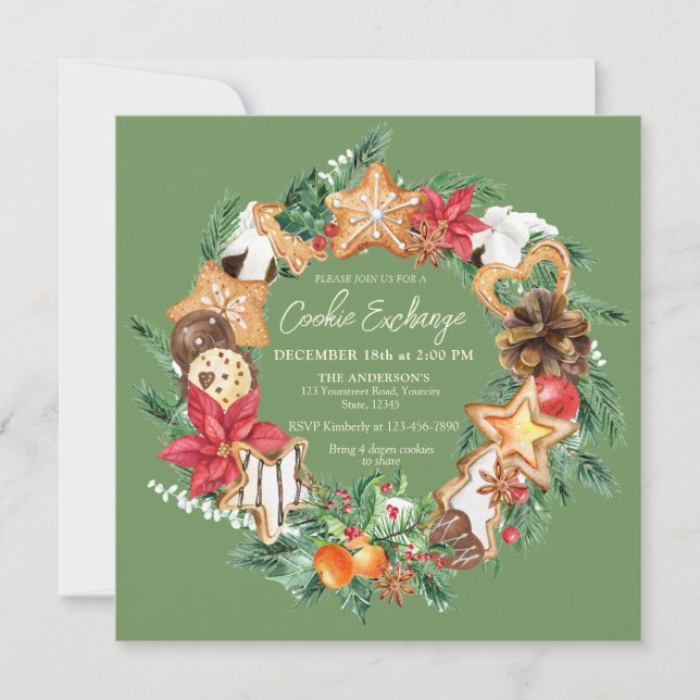 Invitation Cuit avec amour Pain d'épices Échange de biscuits (Devant)