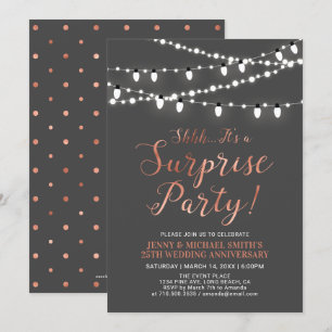 Invitation Cuivre et gris   Surprise 40e anniversaire de Mari