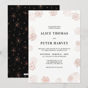 Invitation Cuivre et noir   Cérémonie Mariage moderne chic